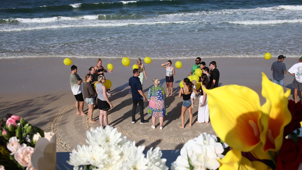 Hundreds of people have gathered at Bribie Island for a vigil to honour 17-year-old shark attack victim Charlize Zmuda. Picture: David Clark