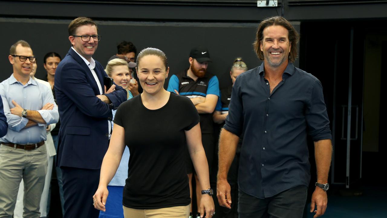 Ash Barty and Pat Rafter pictured at the Queensland Tennis Centre. Tennyson Friday 15th September 2023 Picture David Clark