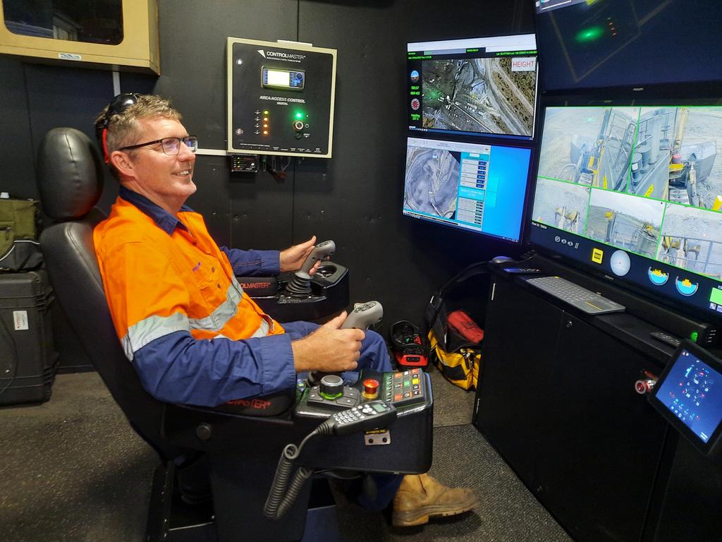 Remote Control Dozer operator Wes Sann. Anglo American is trialling new technology involving a remote-controlled stockpile dozer ahead of plans to retro-fit the entire fleet.