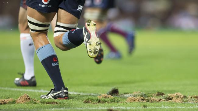 The chopped up turf at the SCG on Saturday night. Picture: AAP Image/Craig Golding ONLY