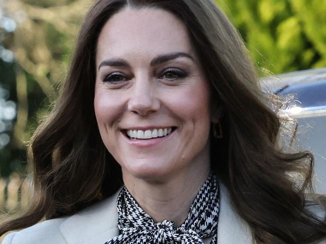 Britain's Catherine, Princess of Wales arrives to visit Ty Hafan, a childrenâs hospice based in Sully, near Cardiff, which supports families in Wales, on January 30, 2025. (Photo by Richard Pohle / POOL / AFP)