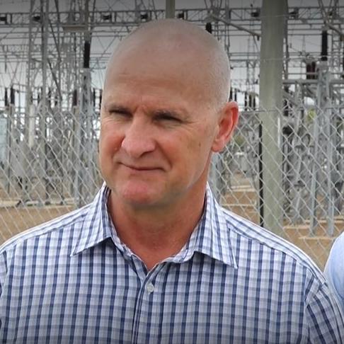 Gladstone MP Glenn Butcher and Energy Minister Mick De Brenni outside the Powerlink site at Gladstone. Picture: Supplied