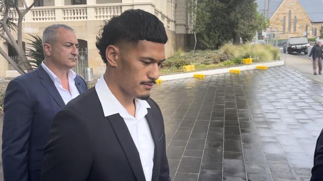 Junior Amone was found guilty of chasing a tradie off a roof as he wielded a hammer. Picture: NCA Newswire/Steve Zemek.