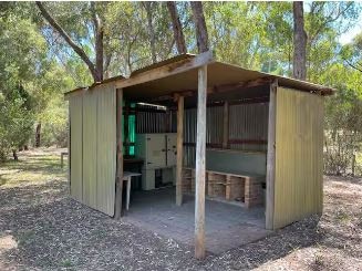 Cooking hut at the Girl Guides campsite listed on Airbnb. Picture: Supplied