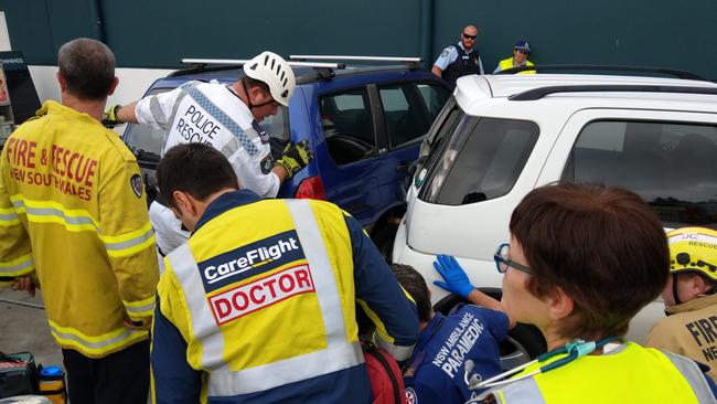 The mother and daughter were standing together when they were hit by a reversing vehicle. Picture: CareFlight