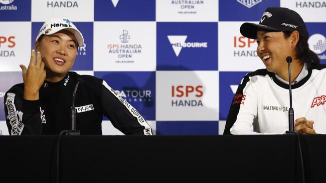 Minjee Lee and Min Woo Lee. (Photo by Daniel Pockett/Getty Images)