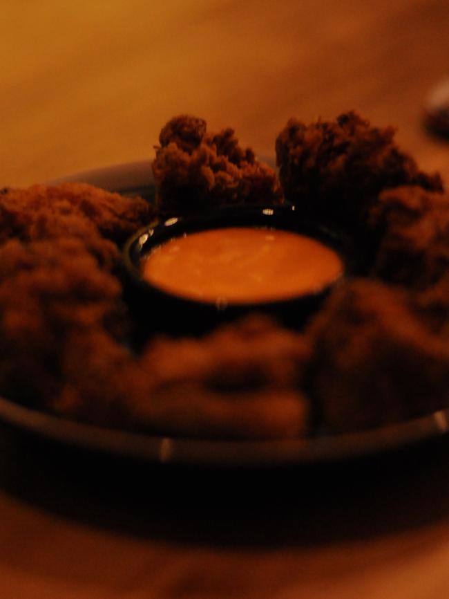 Spidar’s fried chicken, one of their most popular dishes, is marinated in buttermilk and served with a sriracha mayo.