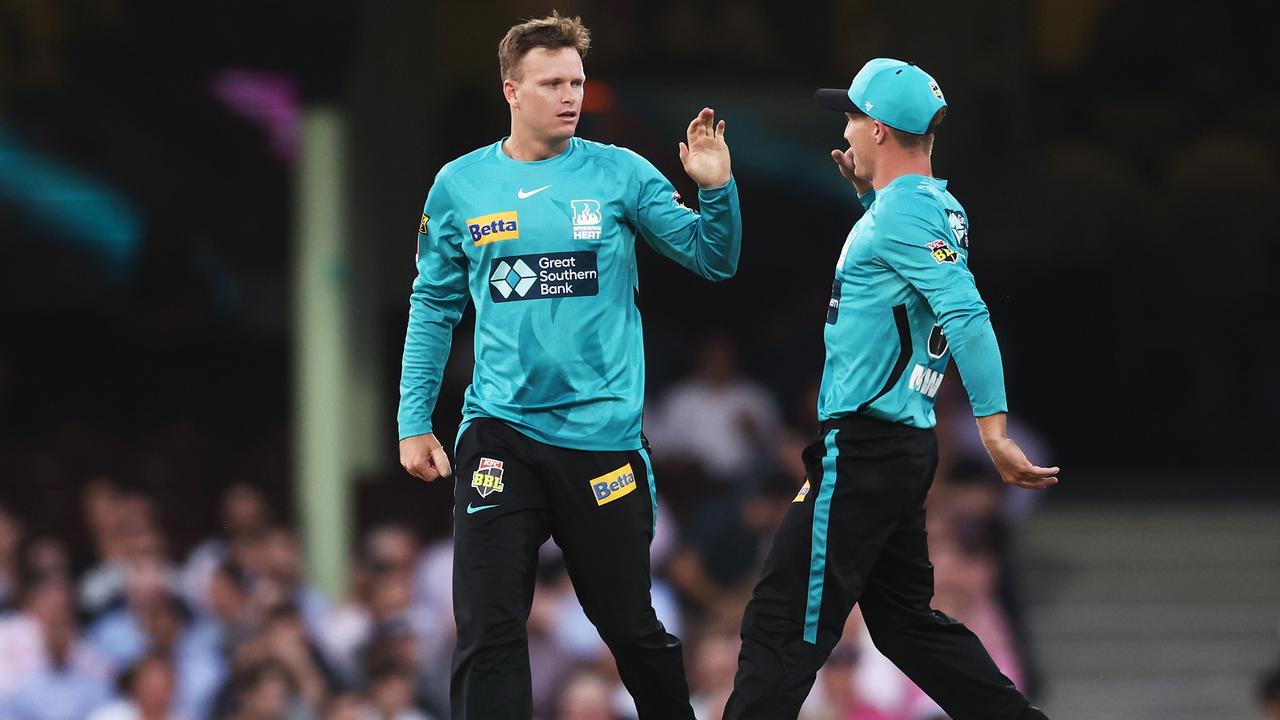 Matthew Kuhnemann picked up the big wicket of Moises Henriques. Picture: Matt King/Getty Images