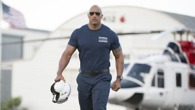 Dwayne 'The Rock' Johnson filming San Andreas on the Gold Coast in 2014.