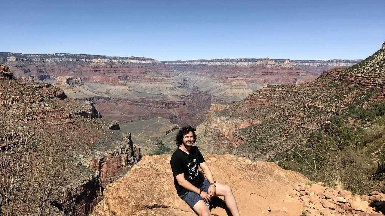 SOLO JOURNEY: The Daily Examiner journalist Jarrard Potter at the Grand Canyon in the United States. Picture: Jarrard Potter