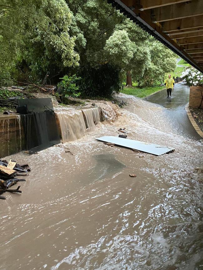 Flooding in Callan Laughton's Tecoma home.