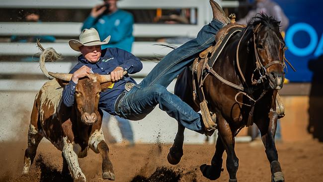 Ben Terry competing at the Mount Isa Rodeo. Photo: Stephen Mowbray