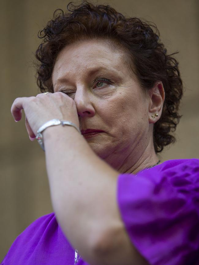 Ms Folbigg wiped away tears after her convictions were quashed. Picture: NCA NewsWire / Christian Gilles