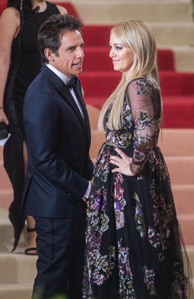 Ben Stiller and Christine Taylor attend the “Manus x Machina: Fashion In An Age Of Technology” Costume Institute Gala at Metropolitan Museum of Art on May 2, 2016 in New York City. Picture: Getty