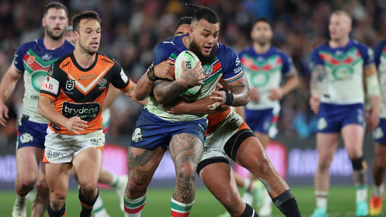 Addin Fonua-Blake will play for the Warriors in 2024 despite asking the club for an immediate release. Picture: Michael Bradley/Getty Images