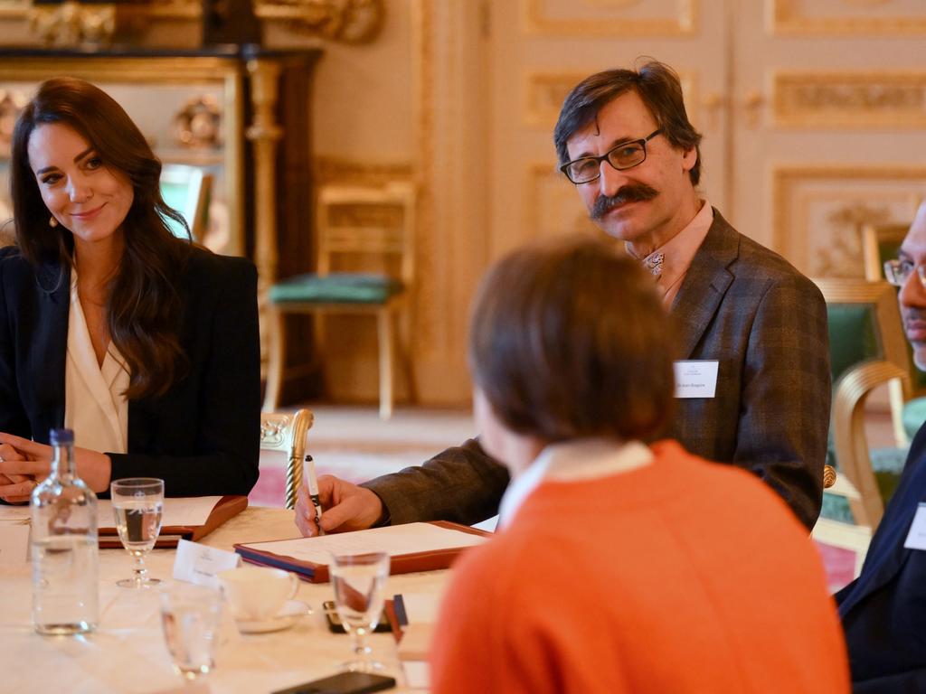 Kate meeting with the Early Years Advisory Group at Windsor Castle early last year. Picture: Daniel Leal - WPA Pool/Getty Images