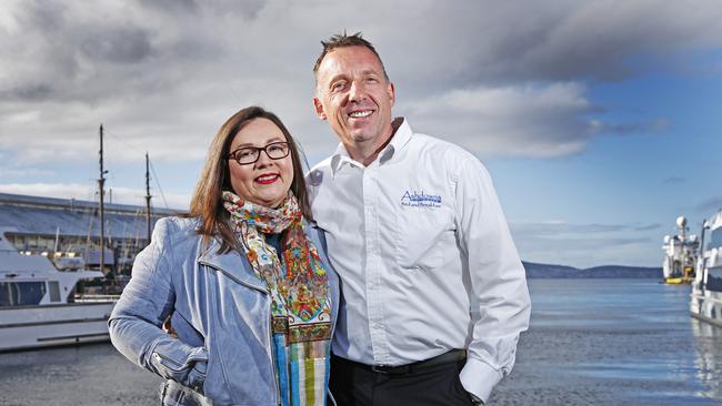 Owners of Ashdowns of Dover Bed and Breakfast, Lorraine and Gary Ashdown are excited after Tourism Tasmania's Make Yourself at Home campaign launch. Picture: Zak Simmonds