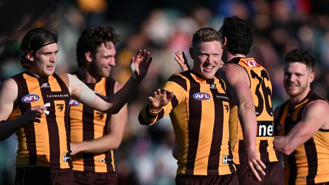 The Hawks have won a thriller in Tasmania. (Photo by Steve Bell/Getty Images)