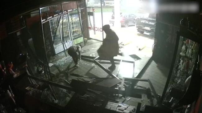 Black Dodge RAM raids a tobacco shop at Daisy Hill June 9