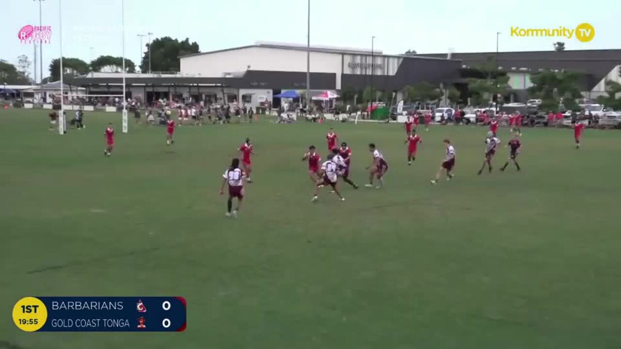 Replay: Queensland Barbarians v Gold Coast Tonga (U14 boys) - 2024 Pacific Youth Rugby Festival Day 1