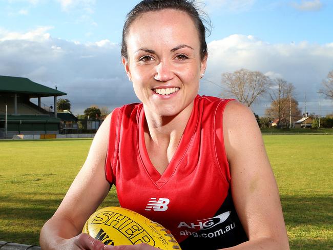 Women's footballer Daisy Pearce, captain of premiership winners (Darebin) for profle for Weekend on elite women footballers. Picture Rebecca Michael.