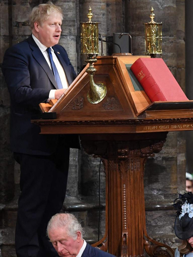 Scobie claims then Prime Minister Boris Johnson only added to the chaos during the state opening of parliament. Picture: AFP