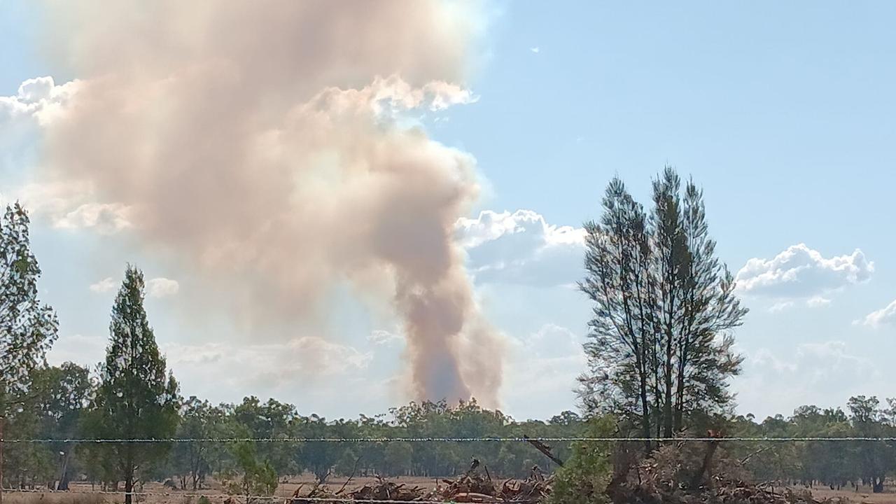 A large fire burns near Kogan 6/11/24