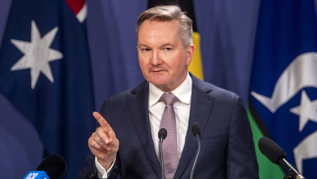 Chris Bowen holds a press conference in Sydney. Picture: NewsWire / Jeremy Piper