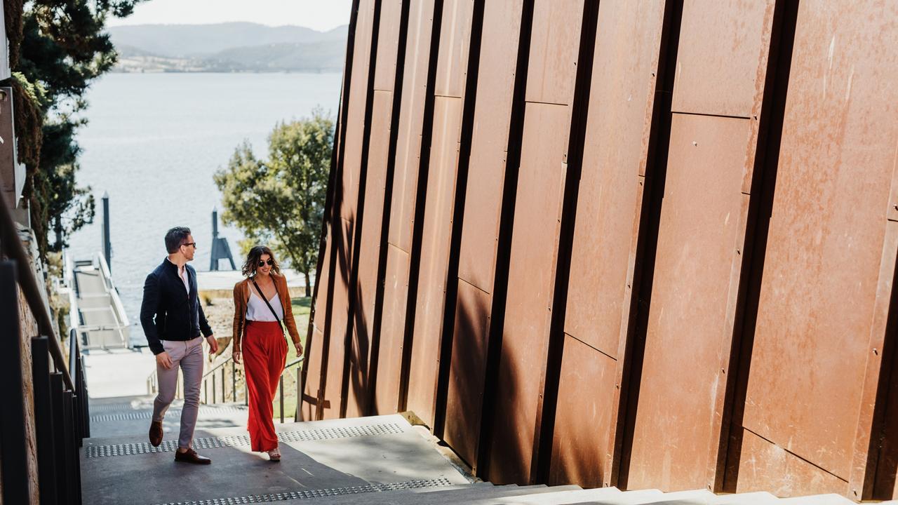 Customers at the Mona art museum. Picture: Adam Gibson/Escape