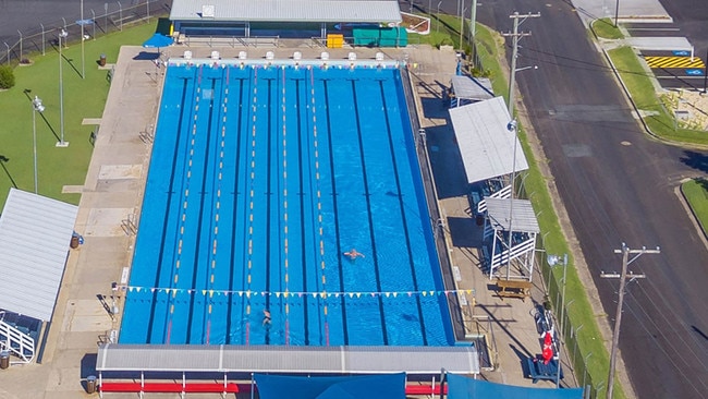 An aerial photo of the Maclean Pool