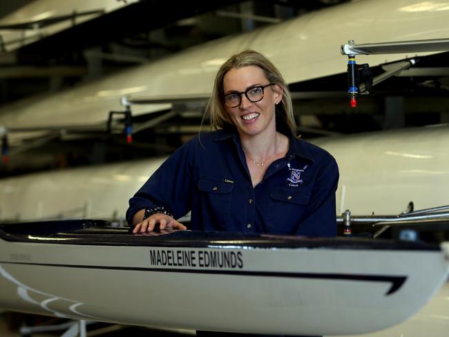 Olympic rower Madeleine ( Maddie) Edmunds returning to where it all started - St Maragret's Anglican Girls' School - to coach the students.  Saturday 13th July 2019. (AAP Image - Richard Waugh)