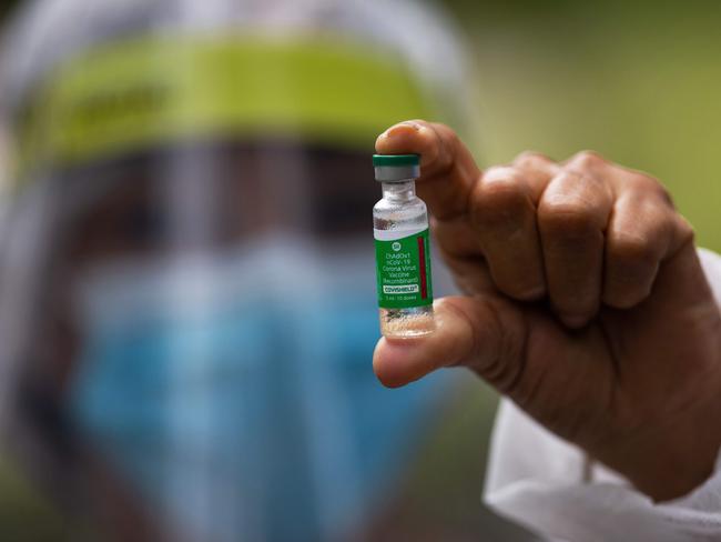 Nurse Janete Da Silva Oliveira prepares a dose of Oxford-AstraZeneca COVID-19 vaccine near Manaus, in the Amazon, Brazil. Picture: AFP