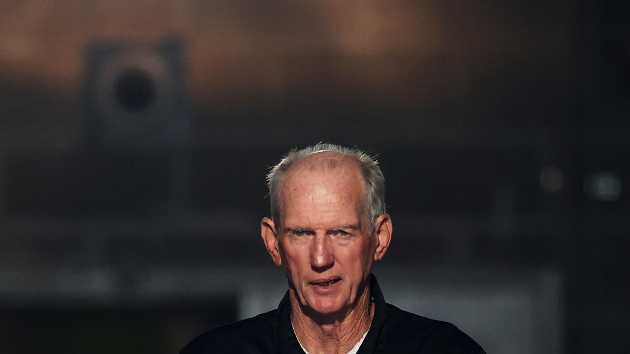 SYDNEY, AUSTRALIA - OCTOBER 04: Rabbitohs coach Wayne Bennett walks onto the field during the NRL Elimination Final match between the South Sydney Rabbitohs and the Newcastle Knights at ANZ Stadium on October 04, 2020 in Sydney, Australia. (Photo by Cameron Spencer/Getty Images)