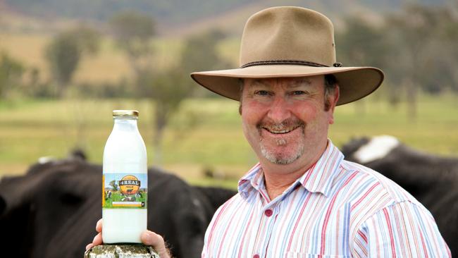 HOME BRAND: Dairy farmer Gregg Dennis is launching Scenic Rim 4Real Milk.
