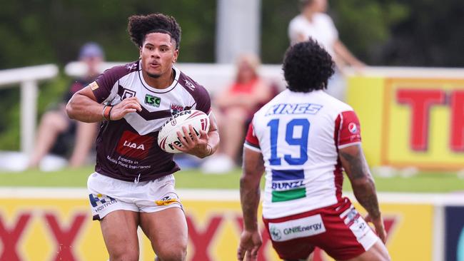 Josiah Pahulu in action during his Burleigh Bears debut. Picture: Dylan Parker Photography