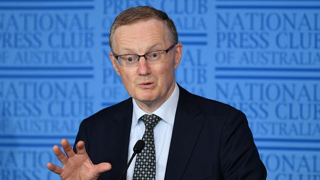 Reserve Bank governor Philip Lowe addressing the National Press Club in Sydney.