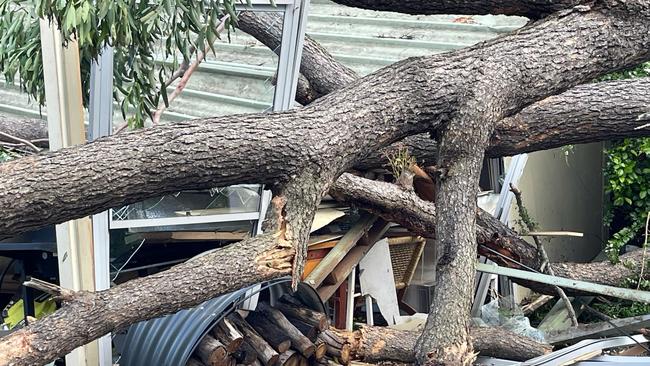 Damage in Kingaroy following Monday's storm. Picture: Shaye Routte