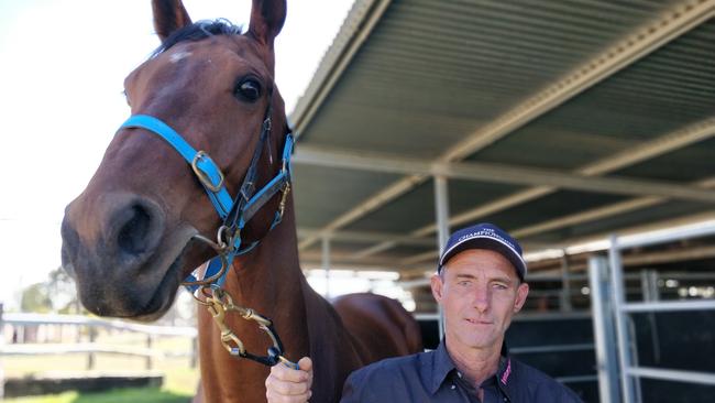 Casino trainer Scott Cumming with Landmarks. Cumming has nominated the horse to run in the Beef Week Cup on Friday.