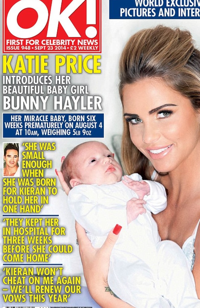 Katie and Bunny on the cover of OK! magazine.