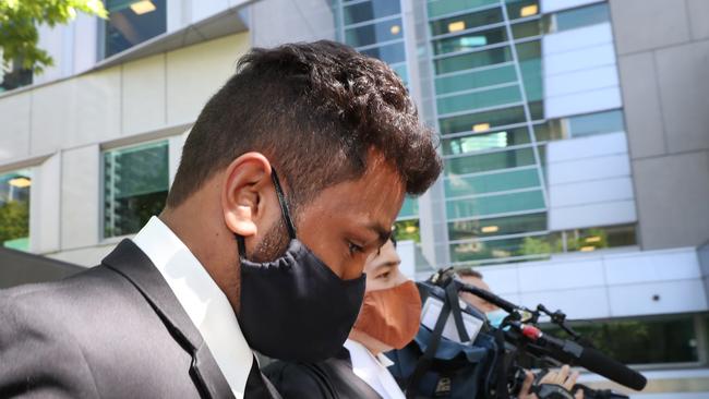 Jackson Williams leaves court on Wednesday after being sentenced to 42-days prison as time served and a two year and six month community corrections order. Picture: NCA NewsWire/ David Crosling