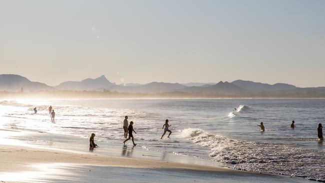 Byron Bay’s main beach. Picture: Luke Marsden.