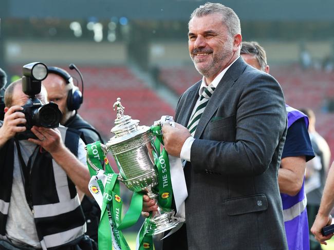 Ange Postecoglou, who just completed a Celtic treble by winning the Scottish Cup, will have a different type of recruitment challenge on his hands at Spurs. Picture: Mark Runnacles/Getty Images