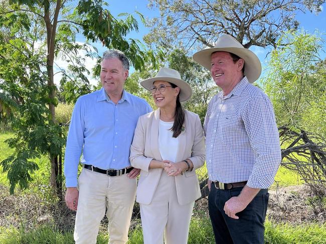 LNP Member for Mirani Glen Kelly, Education Minister John-Paul Langbroek and LNP Member for Rockhampton Donna Kirkland gathered in Gracemere to announce $10 million in funding for a long-awaited new high school.