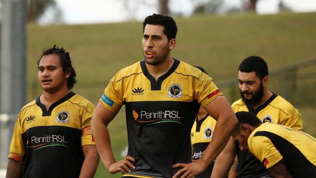 Penrith Emus players before the team was dropped from the Shute Shield.