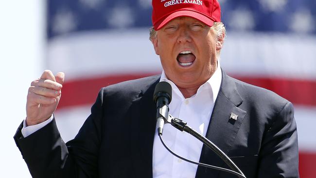 Trump speaks at a campaign rally in Arizona.