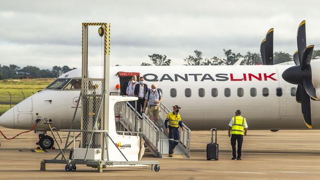 Touching down: Toowoomba’s first Sydney flight in two years arrives