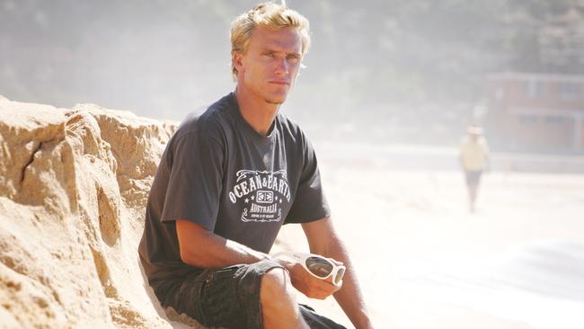 Surfer Chris Davidson at North Narabeen Beach in Sydney.