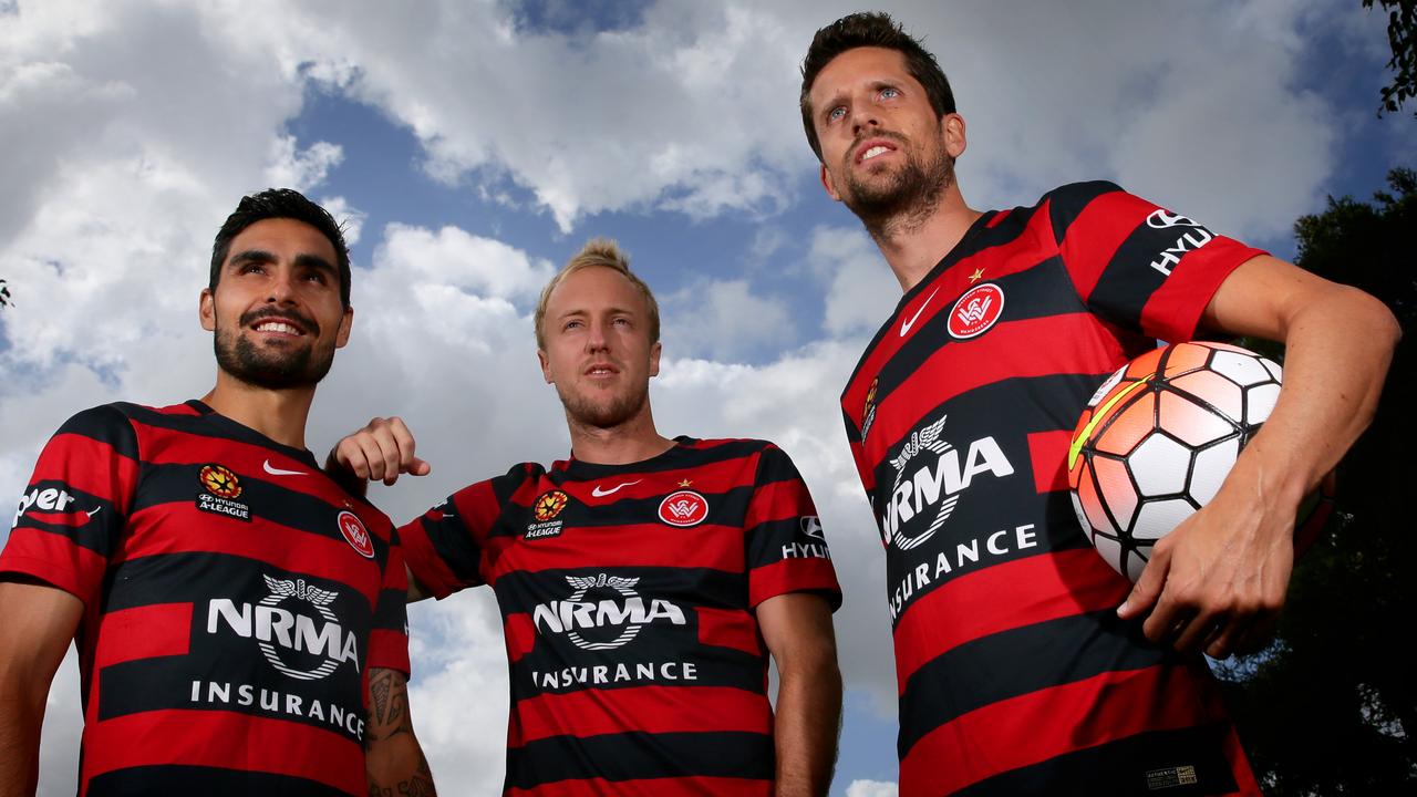 The Western Sydney Wanderers players known collectively as the "Wanderer's DNA", Dimas, Mitch Nichols and Andreu.