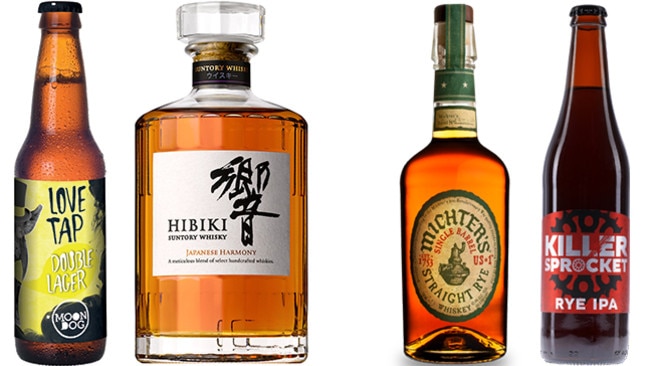 Left: Love Tap and Hibiki. Right: Michter’s and Killer Sprocket - ‘worth swooning over’.