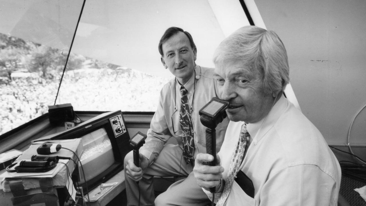 Lawry with Richie Benaud at the Adelaide Oval in December 1994.